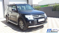 Mitsubishi Pajero Wagon III 1999–2006 Frontbescherming ST008 (RVS) foto 5