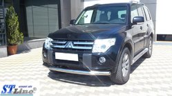 Mitsubishi Pajero Wagon III 1999–2006 Frontbescherming ST008 (RVS) foto 6
