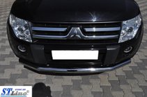 Mitsubishi Pajero Wagon III 1999–2006 Frontbescherming ST008 (RVS) foto 2