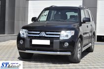 Mitsubishi Pajero Wagon III 1999–2006 Frontbescherming ST008 (RVS) foto 3