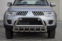 Mitsubishi Pajero Sport 2008–2015 RVS bullbar voorzijde WT003 foto 1