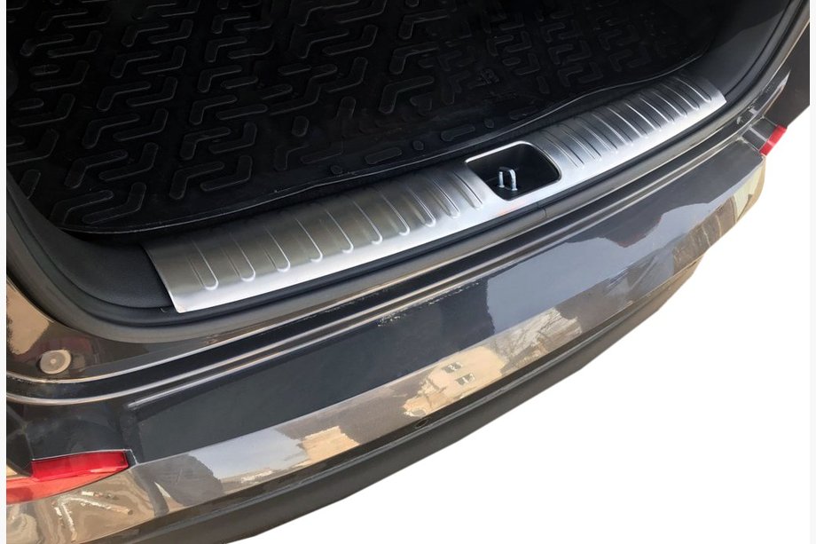 Hyundai Tucson TL 2016–2021 OmsaLine RVS beschermplaat voor achterste bagagedrempel Foto 1