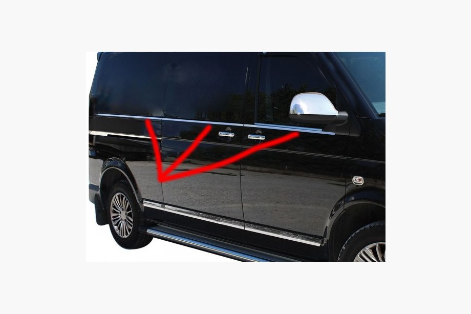 Volkswagen T5 Caravelle 2004–2010 Onderste raamlijsten (6-delig, RVS) Korte wielbasis Foto 11