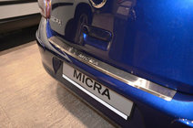 Nissan Micra K13 2011–2016 RVS achterbumperbeschermer met omgezette rand Nataniko foto 1