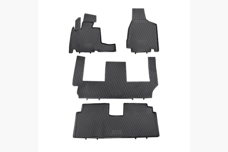 Chrysler Voyager 2001–2007 Rubberen vloermatten voor interieur (3 rijen, 4 stuks, Novline) Grand (RT) Image