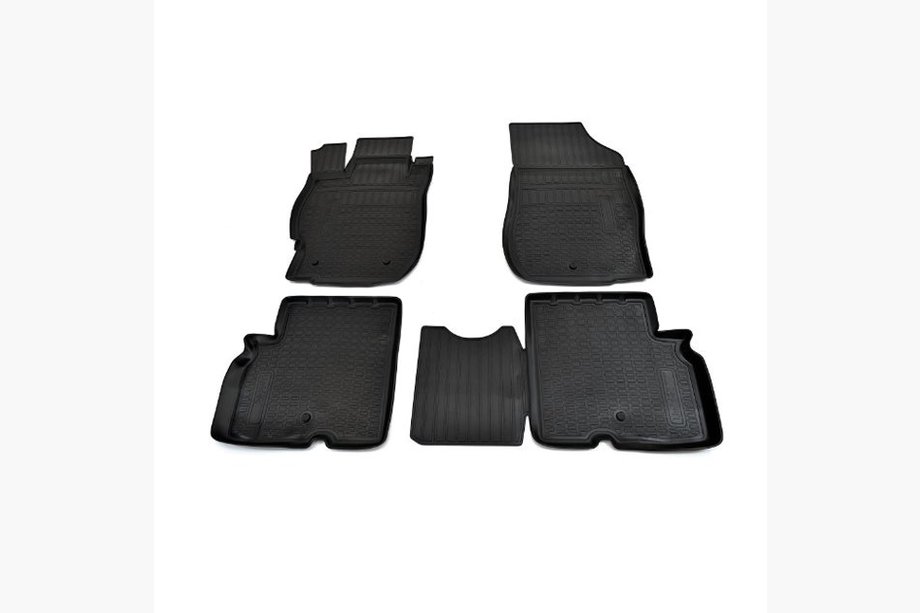 Nissan Almera N17 2012–2018 Rubberen vloermattenset voor interieur (4 stuks, Novline) Foto 1