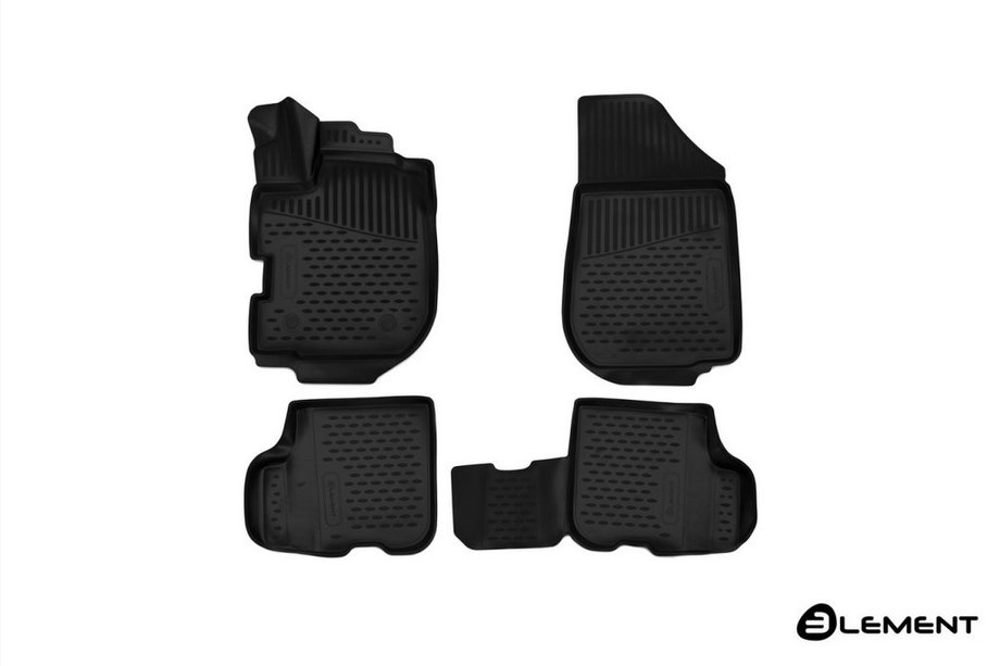 Renault Sandero 2013–2022 (2016↗) Rubberen automatten (met handgreep voor op afstand sluiten van het tankklepje) 3D voor het interieur (4 stuks, Novline) Image