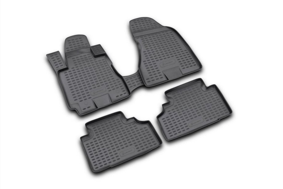Hyundai Tucson JM 2004– Rubberen vloermattenset voor interieur (4 stuks, Novline) Image