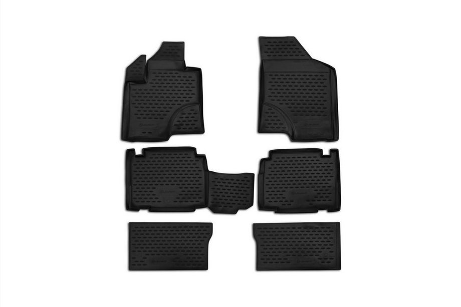 Hyundai IX55 2007–2012 Rubberen interieurrubberen vloermatten (set 6 stuks, Novline) Image