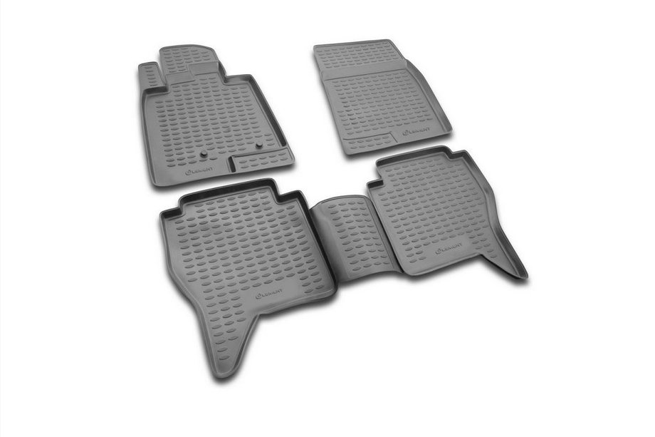 Mitsubishi Pajero Wagon IV 2006–2021 Rubberen vloermattenset voor interieur (4 stuks, Novline) Image