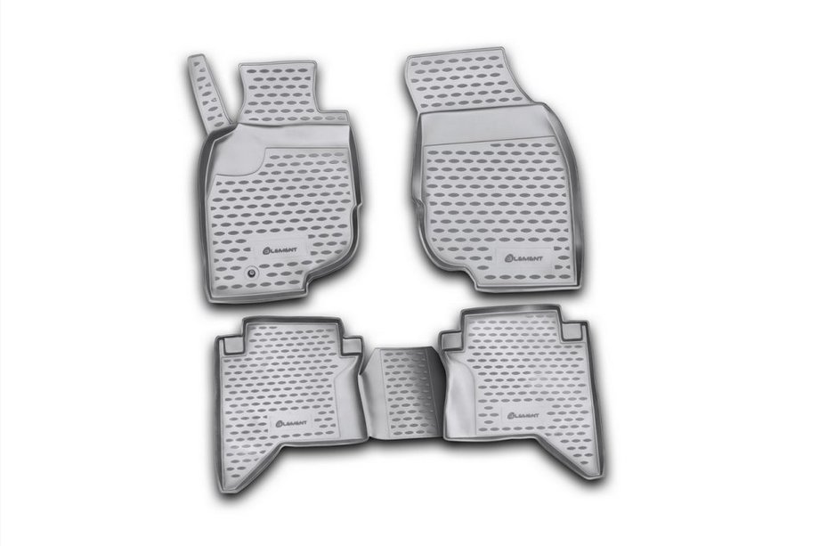 Toyota Hilux 2006–2015 (2008↗) Rubberen vloermatten voor interieur (set 4 stuks, Novline) Image