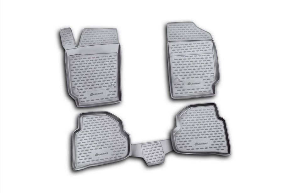 Volkswagen Polo 2010–2017 Rubberen vloermatten voor interieur (4 stuks, Novline) SD Image