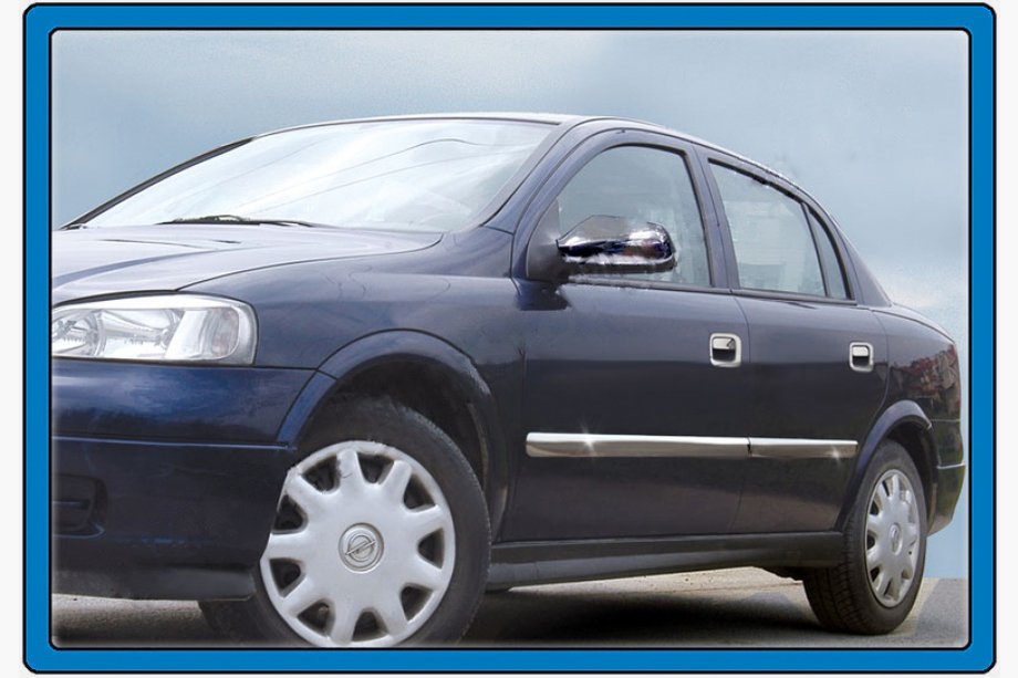 Opel Astra G Classic 1998–2012 Deurstrip (set van 4, RVS) Carmos - Turks staal Image