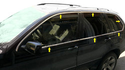 BMW X5 E53 1999–2006 Complete raamomlijsting (12 st., RVS) foto 1