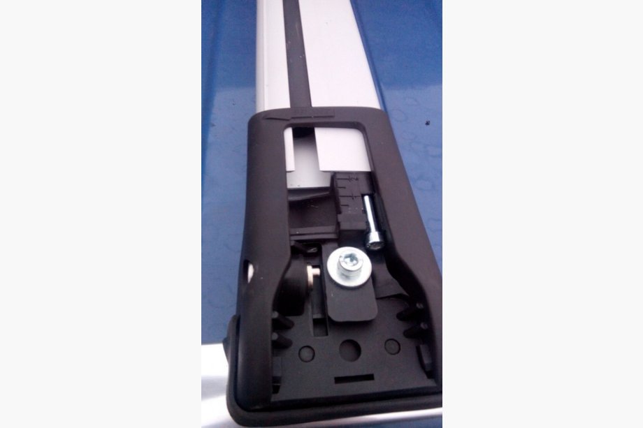 Nissan Pathfinder R51 2005–2014 Afsluitbare dwarsdragers voor dakrails (2 stuks) Grijs Foto 6
