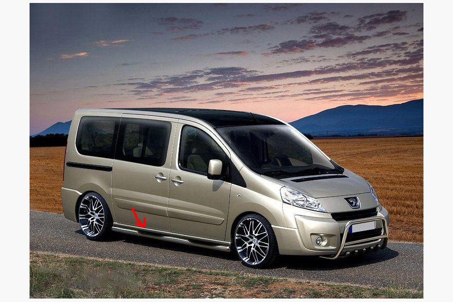 Fiat Scudo 2007–2015 Sidebars BB002 (2 stuks, RVS) 70 mm, lange wielbasis Foto 2