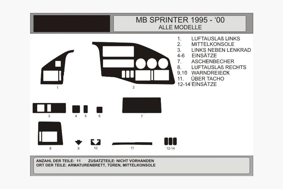 Volkswagen LT 1995–2006 Dashboard sierlijsten (VIP, Polen) Image
