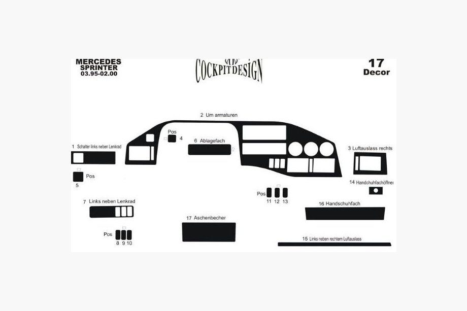 Volkswagen LT 1995–2006 Dashboard sierlijsten (Meric, Turkije) Houtlook Foto 6