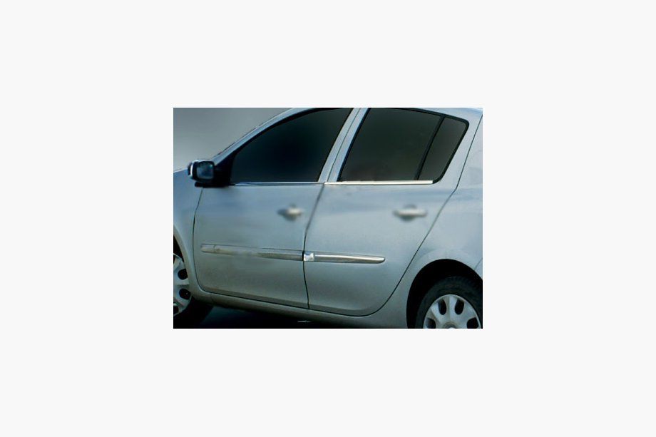 Renault Clio III 2005–2012 Deurstrip (set van 4, RVS) Image