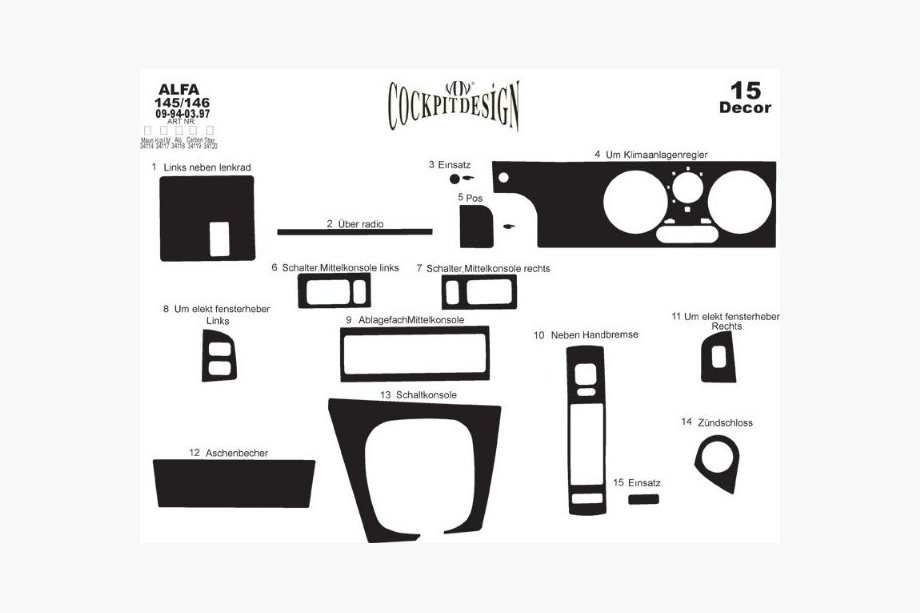 Alfa Romeo 145/146 1994–2001 Dashboardpanelen (Alfa 145 en 146) Foto 3