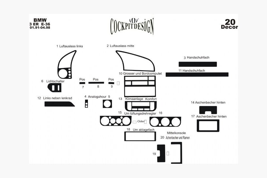 BMW 3 Serie E36 1990–2000 Dashboard sierlijsten Foto 4