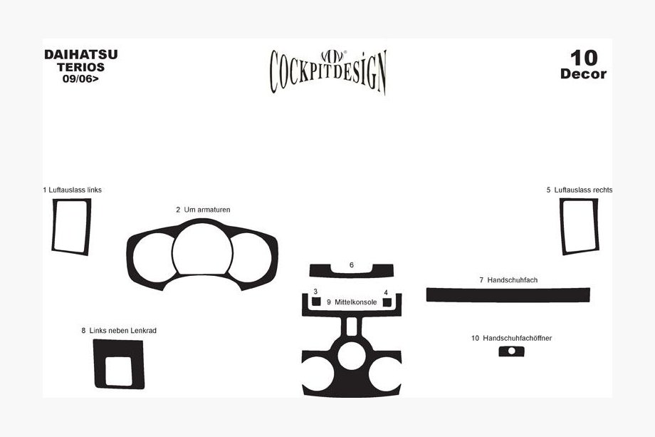 Daihatsu Terios 2006–2017 Dashboard sierlijsten Titanium Foto 2