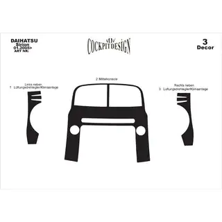 Dashboard sierlijsten Daihatsu Sirion 2005–2015 foto 3