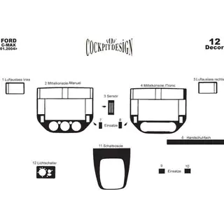 Dashboard sierlijsten Ford C-Max 2004–2010 foto 4
