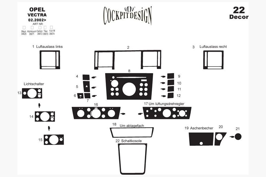 Opel Vectra C 2002–2008 Dashboard sierlijsten Foto 6