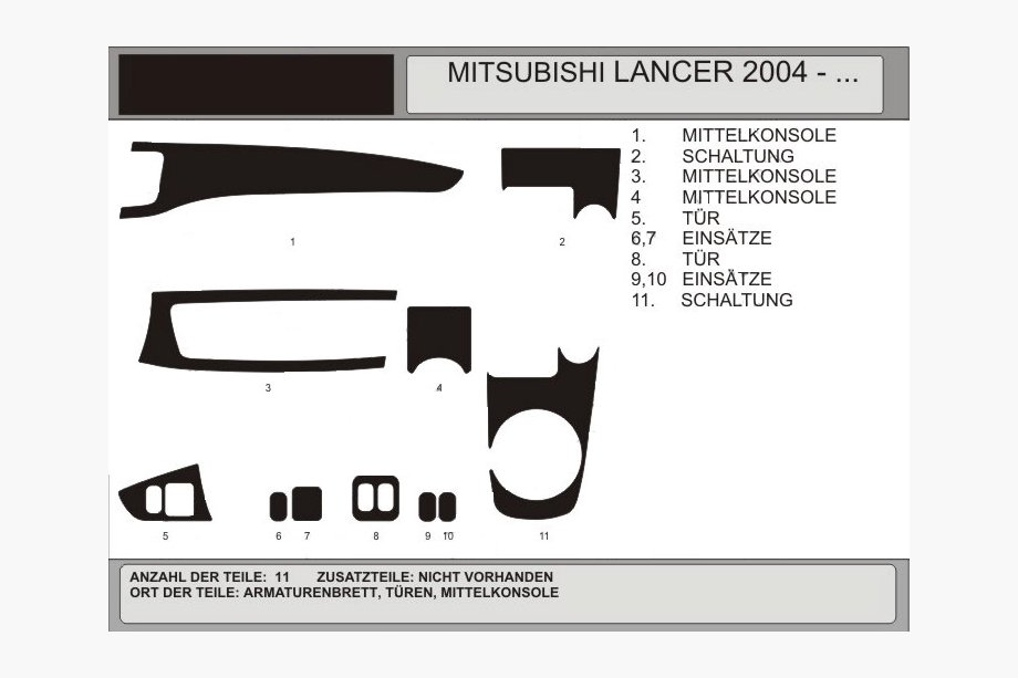 Mitsubishi Lancer 9 2004–2008 Dashboard sierlijsten (Hartman) Blauw Image