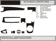 Mitsubishi Lancer 9 2004–2008 Dashboard sierlijsten (Hartman) Blauw foto 1