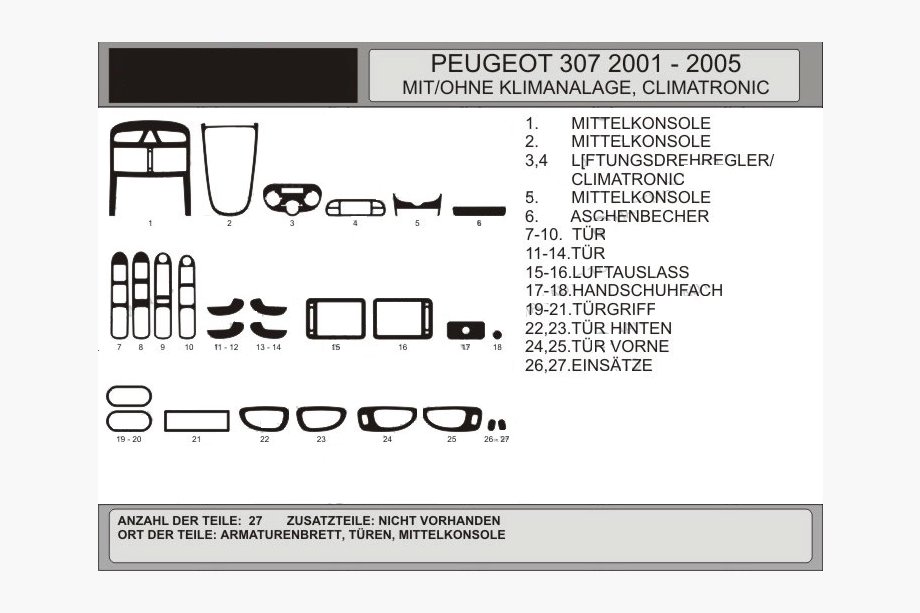 Peugeot 307 2001–2008 Interieurtuning (Hartman) Blauw Image