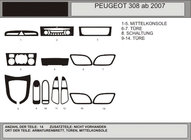 Peugeot 308 2007–2013 Dashboard sierlijsten Notenhout foto 1