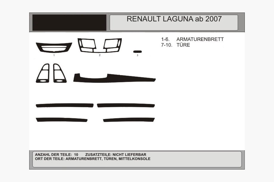 Renault Laguna 2007–2015 Dashboardpanelen (Hartman, Polen) Carbonlook Image