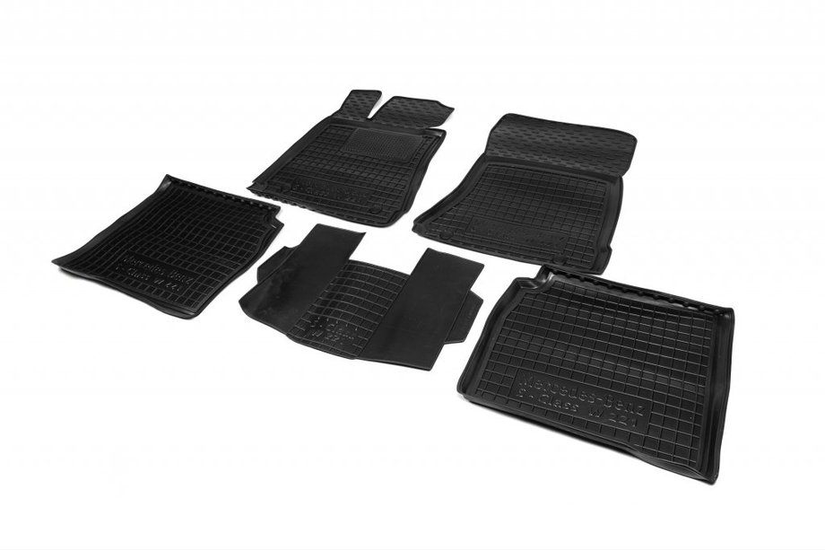 Mercedes S-class W221 2005–2013 Rubberen vloermatten met opstaande rand 4 matic long (Autogumm) Image