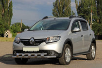 Renault Sandero 2013–2022 Voorste bullbar ST015 (RVS) foto 1