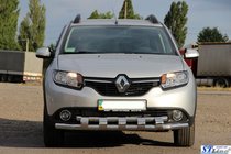 Renault Sandero 2013–2022 Voorste bullbar ST015 (RVS) foto 2