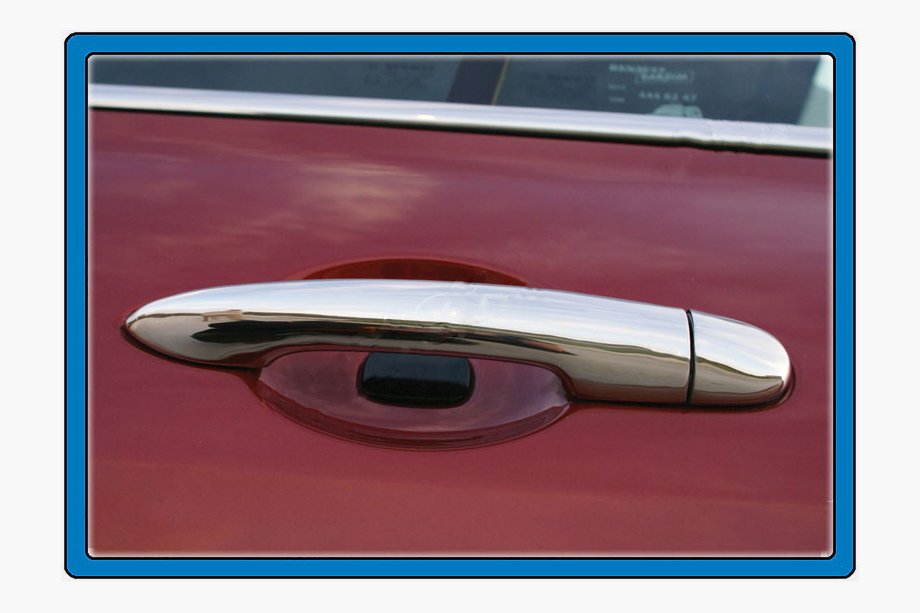 Renault Clio III 2005–2012 RVS deurgreep covers Set van 4 stuks, Carmos - Turks staal (zonder gaten) Foto 2