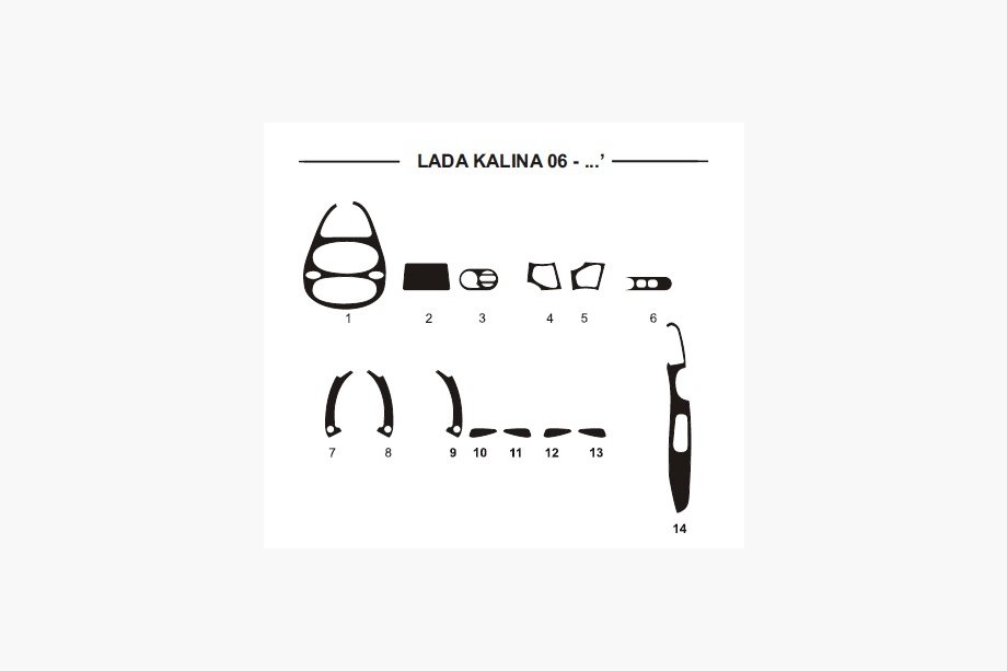 Lada Kalina 2004–2011 Dashboard sierlijsten (Hartman) Aluminium Image