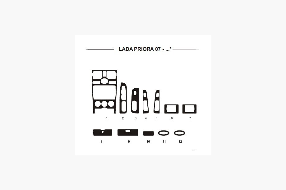 Lada Priora 2007–2018 Dashboard sierlijsten (Hartman) Carbonlook Image