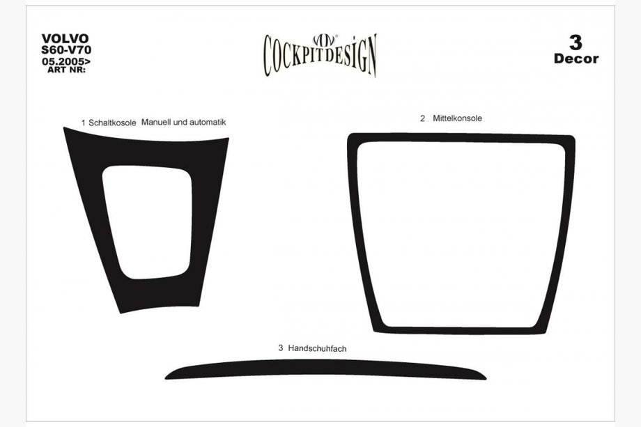 Volvo S60 2000–2009 Dashboard sierlijsten (додаток, 2005-2009) Aluminium Image