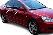 Mitsubishi Lancer 9 2004–2008 Buitenste raamlijstenset (4-delig, RVS) OmsaLine - Italiaans roestvrij staal foto 1