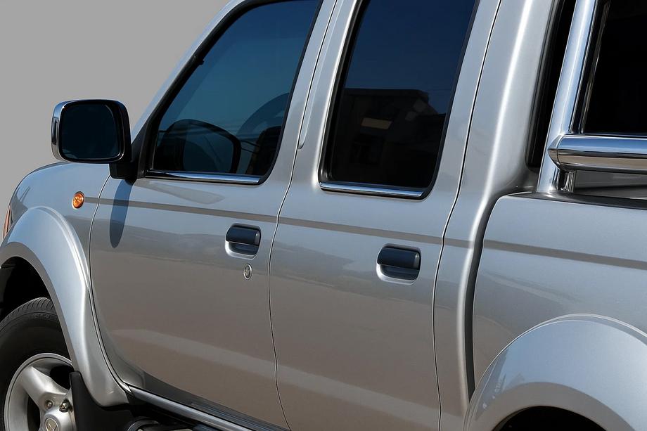 Nissan NP300 1999–2015 Buitenste raamlijstomlijsting RVS (set 4 stuks) Carmos - Turks staal Image