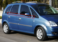 Opel Meriva 2002–2010 Buiten raamomlijsting set (4-delig, RVS) foto 1