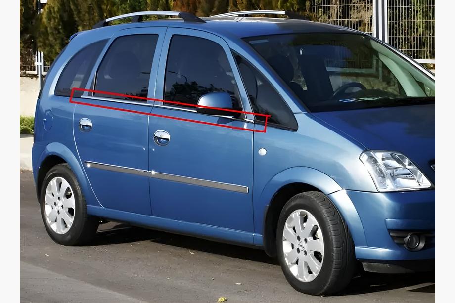 Opel Meriva 2002–2010 Buiten raamomlijsting set (4-delig, RVS) Image