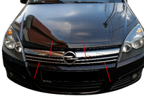 Opel Astra H 2004–2013 RVS grille sierstrips (set van 4) foto 1