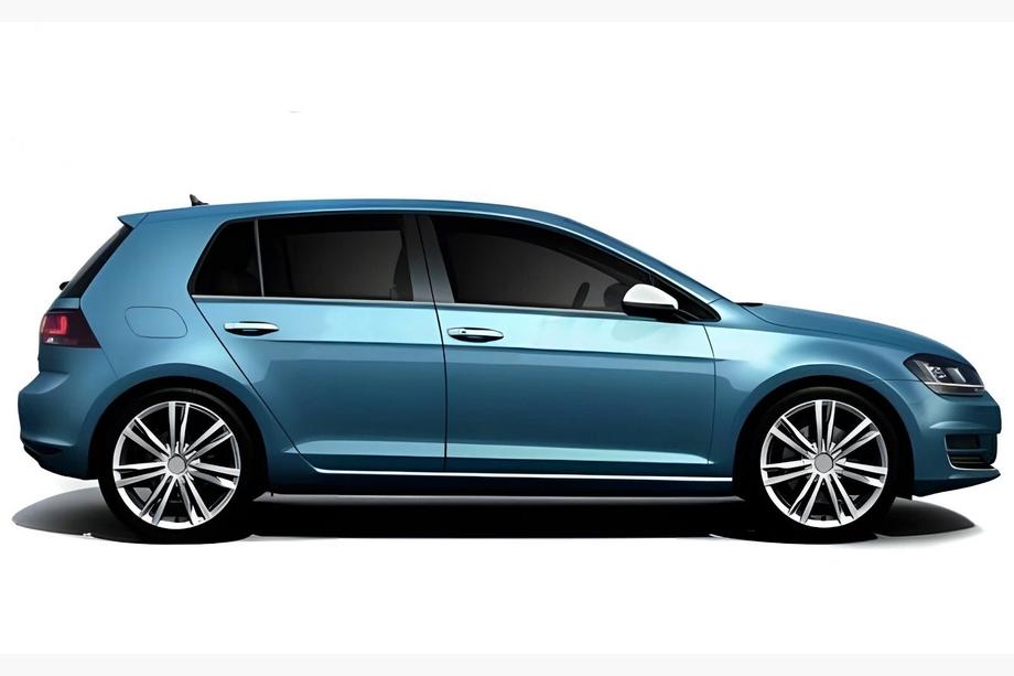 Volkswagen Golf 7/E-Golf 2012–2020 Onderste raamlijsten Black Chrome (4-delig, RVS) Foto 3