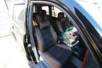 Toyota Land Cruiser Prado 120 2002–2009 Autostoelhoezenset eco-leer + stof + alcantara Antara A088 (complete interieur) foto 3