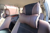 Toyota Land Cruiser Prado 120 2002–2009 Autostoelhoezenset eco-leer + stof + alcantara Antara A088 (complete interieur) foto 17