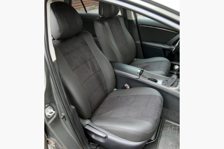 Toyota Avensis 2009–2018 Autostoelhoezen eco-leer+stof+Alcantara Antara A001 (complete set, volledig interieur) Foto 1